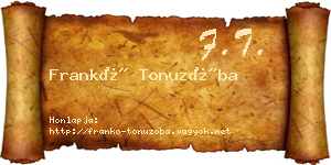 Frankó Tonuzóba névjegykártya